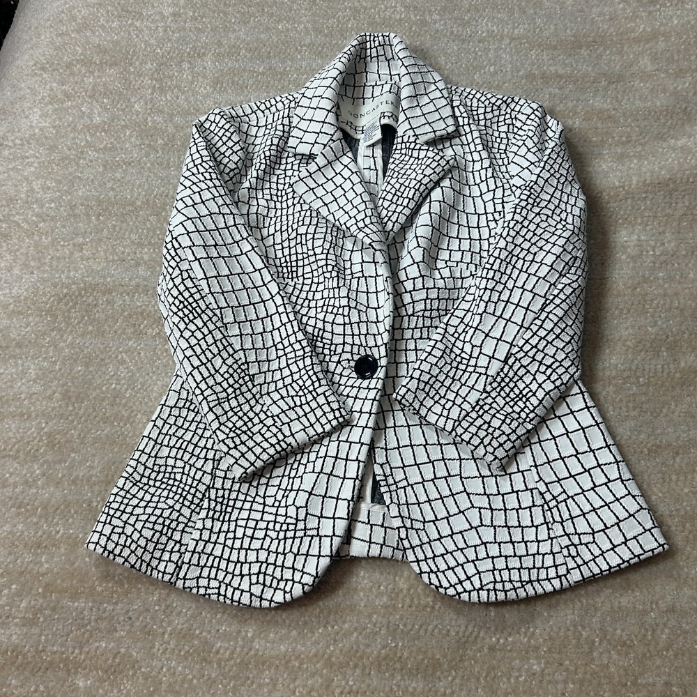 Doncaster Jacket Women's 2 Black White Checkered Pattern